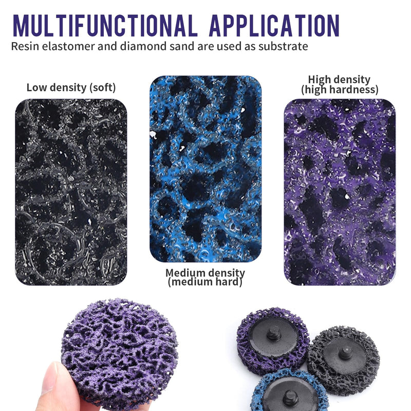 [Australia - AusPower] - CSD Sanding Disc, Pack of 30, Coarse Cleaning Disc, 2 Inch Drill, Sanding Disc, Cleaning Disc Set with Two Pull Rods for Rust Removal or Polishing, 3 Colours 