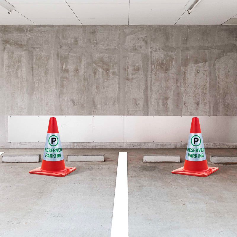 [Australia - AusPower] - Oudain 8 Pack Reserved Parking Cone Sleeve Bright Reflective Reserved Sign 360° High Visible Message Sleeve Reserved Parking Signs for Traffic Safety Cone Driveway Road Commercial Residential Area 