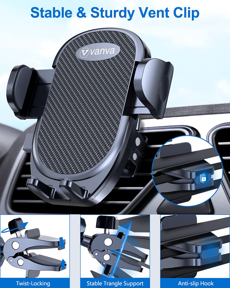 [Australia - AusPower] - Universal Air Vent Car Mount, [ Big Phones & Thick Case Friendly ] Cell Phone Holder for Car Hands Free Clamp Cradle Vehicle fit for All Apple (B1) 
