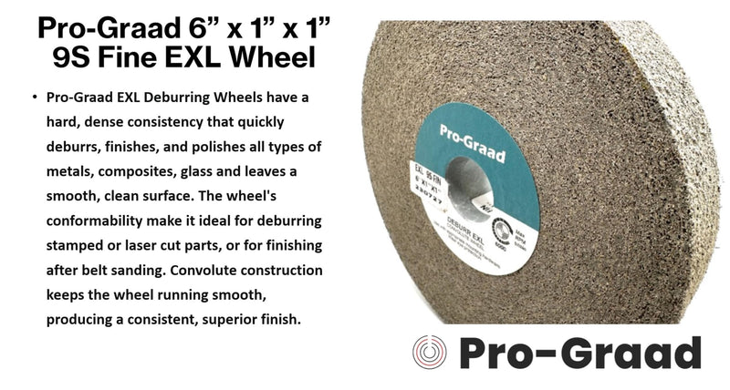 [Australia - AusPower] - EXL Deburring Wheel - 6" x 1" x 1" 9S Fine Grit - Silicon Carbide - Metal Deburring, Finishing and Polishing Wheel - Convolute - 05132 - (1 Pack) 1.0 