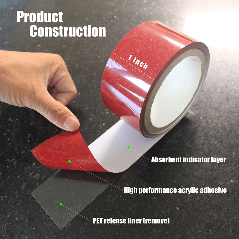 – White Polyester Water Contact Indicator Tape for Warranty Void Instruction in Electronics Repair (2 Rolls x 1" x 10 Yards, 6 Mil Thick, Model: 0201) 2