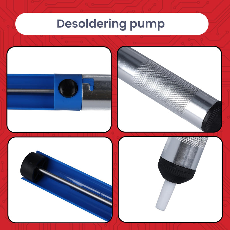 [Australia - AusPower] - AZDelivery Desoldering Pump Soldering Pump Soldering Pump - Solder Remover for Electronics & Circuit Boards - Manual Vacuum Desoldering Tool with Heat Resistant Nozzle - Soldering Accessories for 