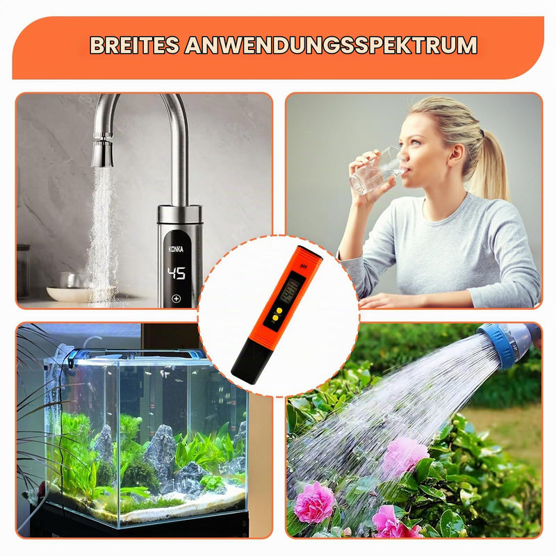 pH Meter Digital PH Value Meter PH Water Quality Tester Portable 0.00-14.00 pH Tester with LCD Display, High Accuracy ±0.01, Automatic Calibration, Ideal for Drinking Water, Pools, Aqua
