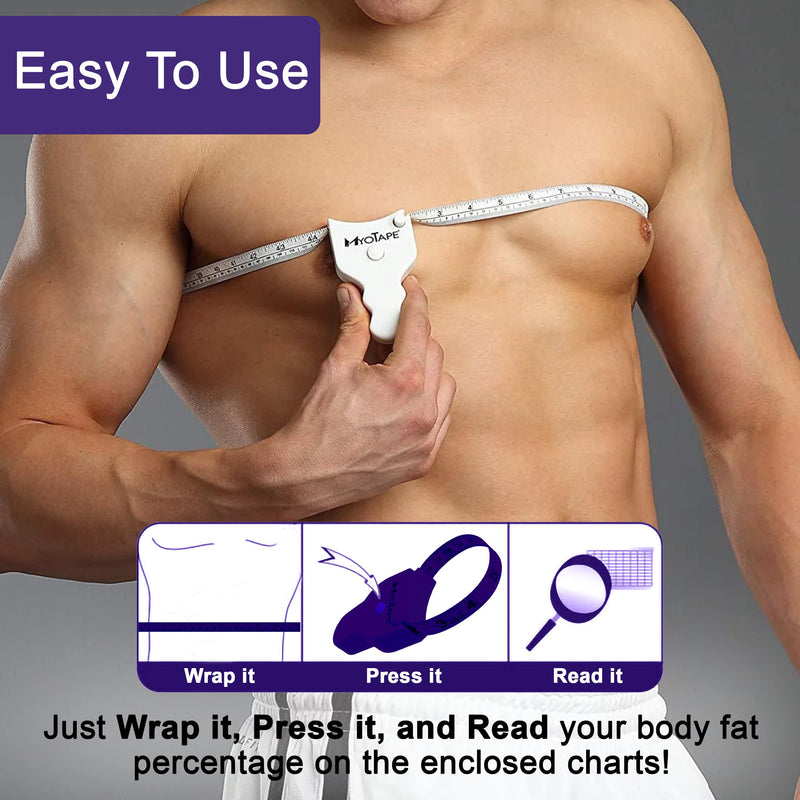 [Australia - AusPower] - MyoTape Body Measure Tape - Arms Chest Thigh or Waist Measuring Tape for Personal Trainer or Home Fitness Goals 