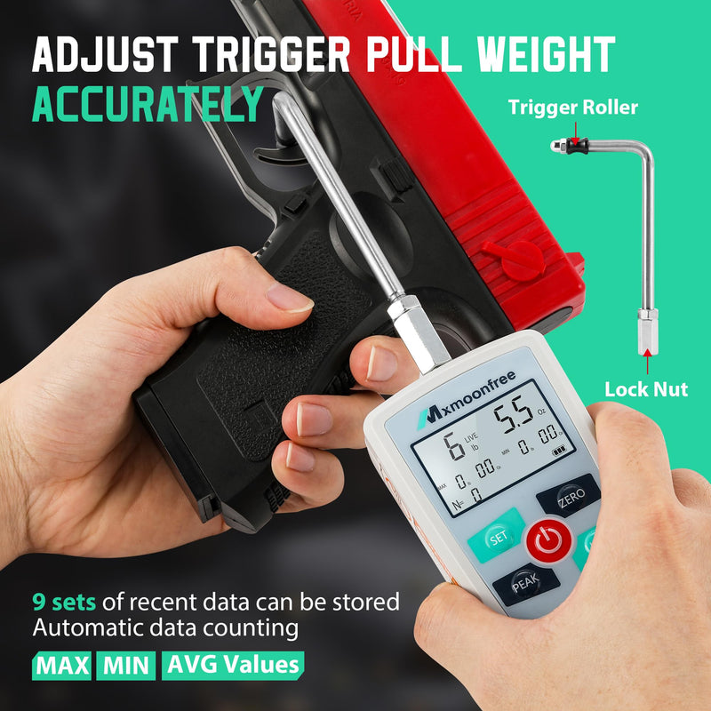 [Australia - AusPower] - 12LB Trigger Pull Gauge Digital Force Gauge Push Pull Meter Scale with Units LB+Oz/N/Kg, Data Storage for MAX/MIN/AVG Values, Upgrade Version MMF-12LB 