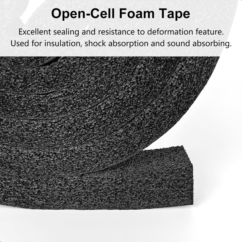 Weather Stripping Door Seal Strip, 1 in x 1 in, AC Insulation Tape, Strong Adhesive, High Reslilience, Weatherproof, Reduce Noise, Gap Filler, Foam Insulation Tape for Doors and Windows 1 in x 1 in x 6.5 Ft Self-Adhesive