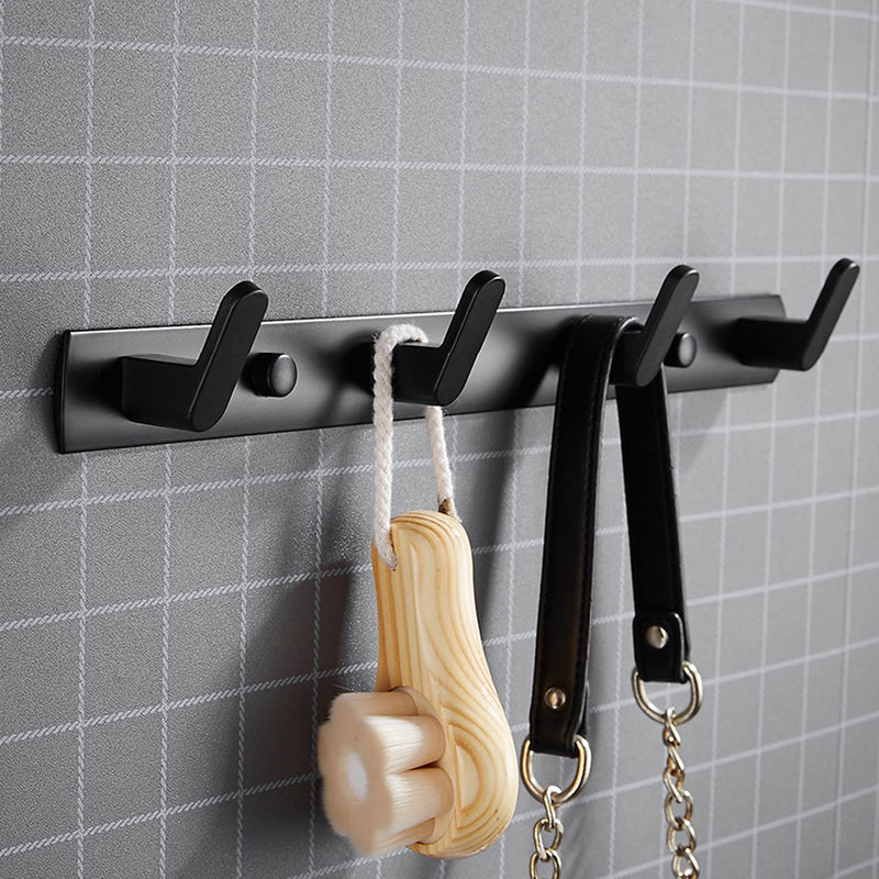 [Australia - AusPower] - ULIBERMAGNET Magnetic Hooks,Heavy Duty Coat Magnetic Rack,Strong Rubber Magnetic Hanger for Refrigerator,Metal Cabinet,Hanging Coat, Towel, Bag, Backpack(Matte Black/4 Hooks) Black Magnetic Rack with 4 Hooks 