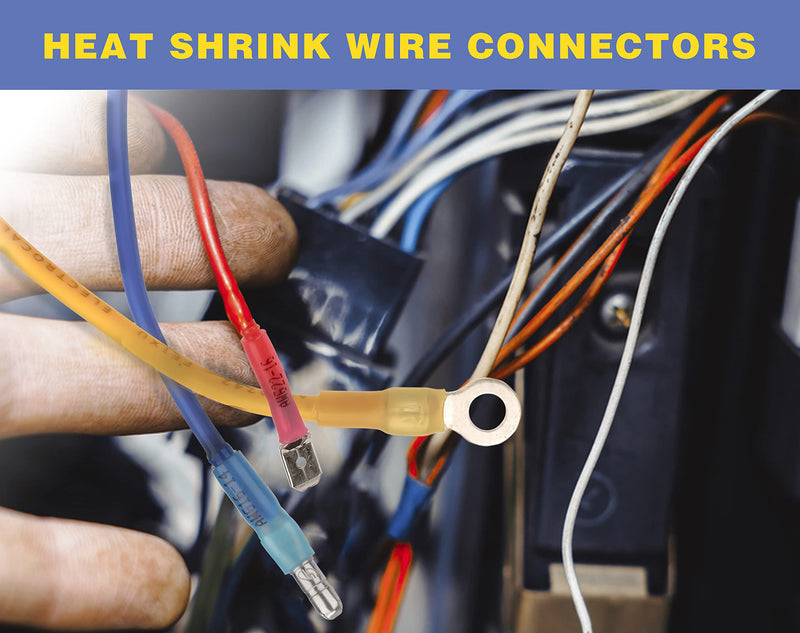 [Australia - AusPower] - haisstronica 260PCS Heat Shrink Spade Connectors-Electrical Wire Connectors-Quick Disconnect Connectors -Female and Male Spade terminlas for Watercraft,Electronics,Automotive Crimp Connectors AWG 22-10 Male&Female Kit 260PCS 