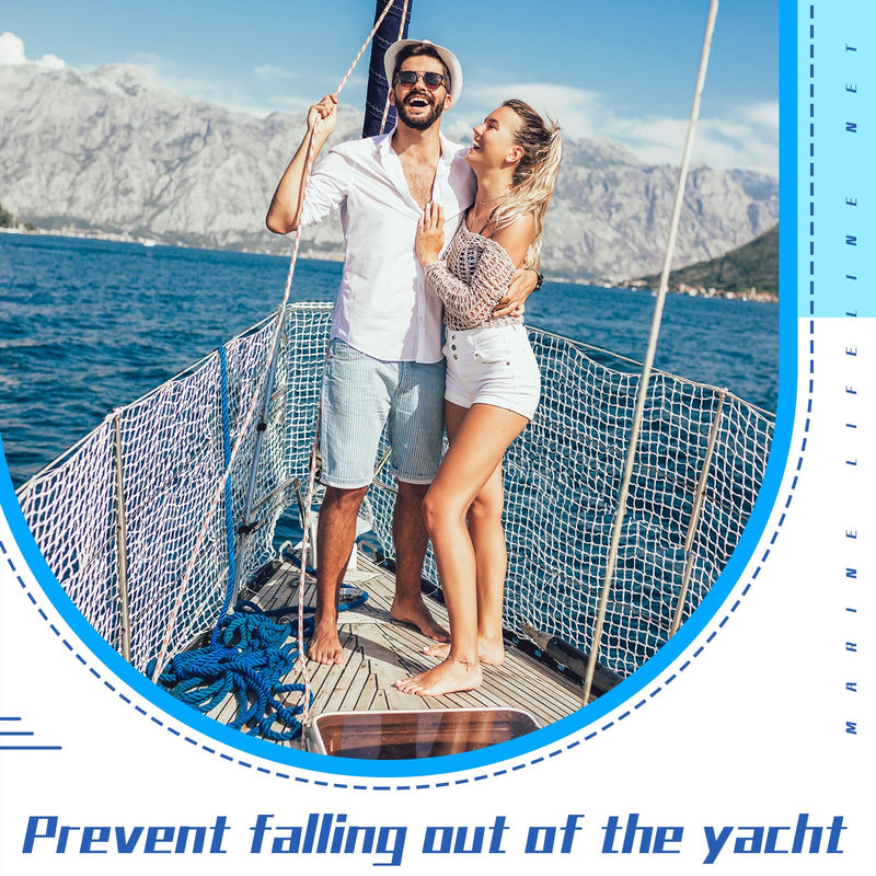 Windyun Boat Safety Lifeline Netting Marine Sailboat Guardrail Nylon Net Deck Netting for Pets Crews and Equipment Safely on Deck Marine Hardware 10 x 2 ft 1