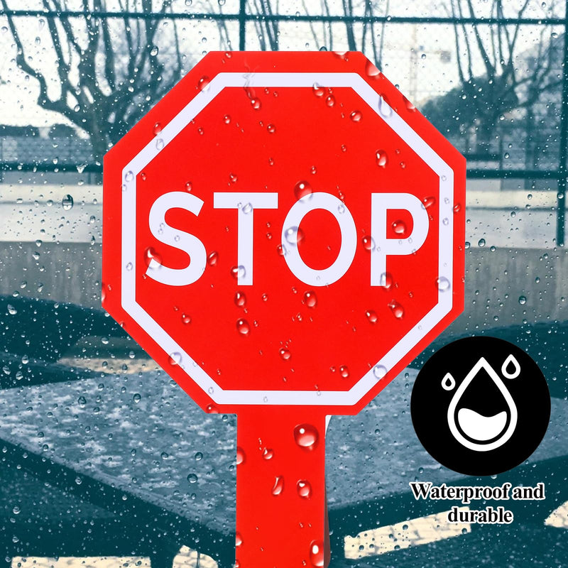 Stop and Go Sign with Handle, Double Sided Street Slow Warning Reflective Signs, Guard Stop Sign for Guiding Traffic Street Safety