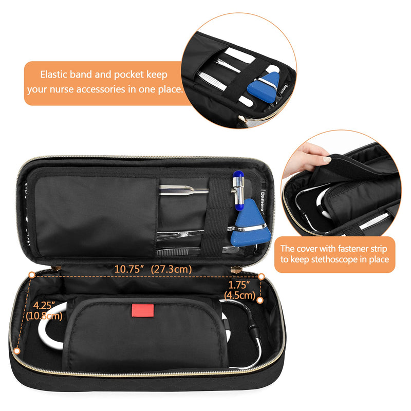 [Australia - AusPower] - Damero Nurse Bag with Protective Stethoscope Case, Nurse Tote Bag with Stethoscope Carrying Case for Home Health Care, School, Work 