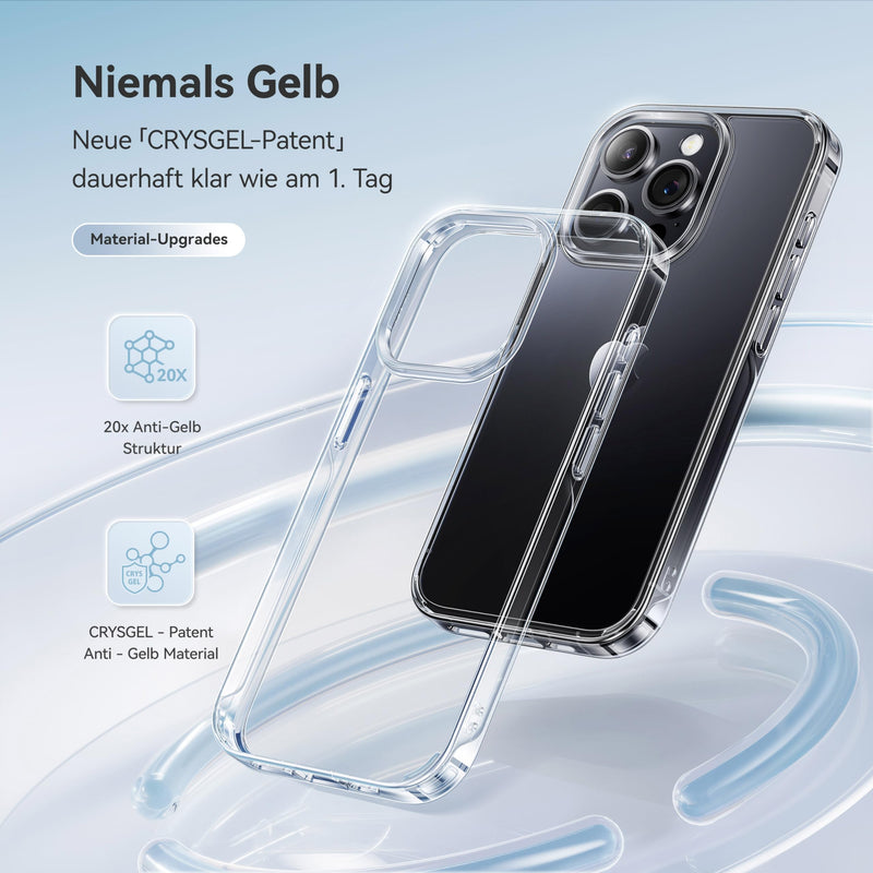 [Australia - AusPower] - CASEKOO for iPhone 13 Pro Case Crystal Clear, [Not Yellowing] [Military Drop Protection] Shockproof Protective iPhone 13 Pro Phone Case 6.1 inch 2021, Clear 
