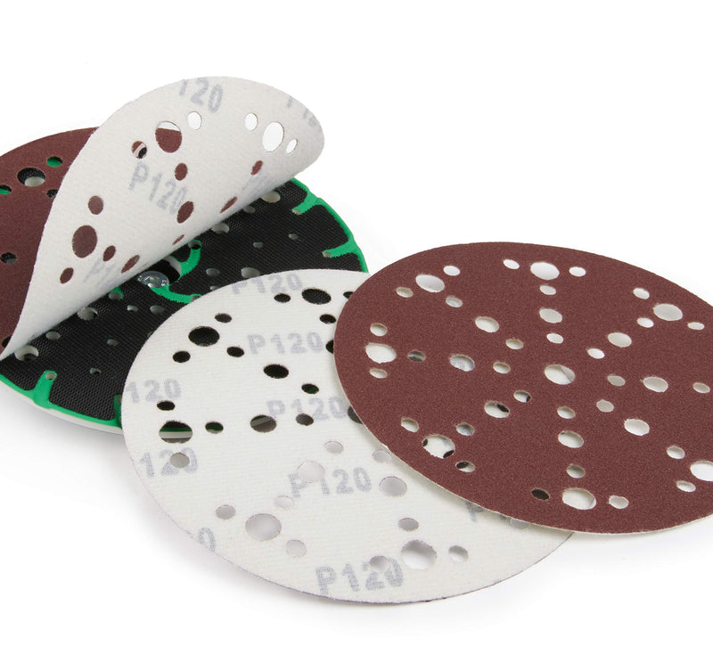 [Australia - AusPower] - Sanding Disc 150-mm Velcro Sanding Discs, 150 mm with 48 Holes, in Red for Wood Polishing K100 | 50 St 