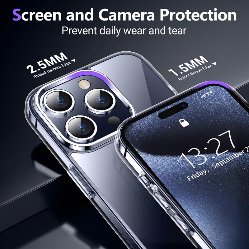 [Australia - AusPower] - Temdan Designed for iPhone 15 Pro Max Case Clear, [Non-Yellowing] [Military-Grade Drop Protection] Slim Thin Shockproof Protective Cover Phone Case for iPhone 15 Pro Max Case 