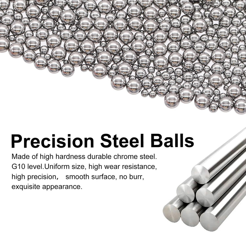 [Australia - AusPower] - weideer 490pcs 8 Sizes Bicycle Bearing Balls Metal Mixing Balls Assortment Kit 1/2" 3/8" 1/4" 7/32" 3/16" 5/32" 1/8" 3/32" Precision Steel Balls 