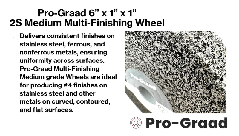 [Australia - AusPower] - Multi-Finishing Wheel – 6” x 1” x 1” 2S Medium Grit Silicon Carbide - Stainless Steel Finishing Convolute Wheel 13171 – for #4 Finish - 1 Pack 6" x 1" x 1" 2S Medium 
