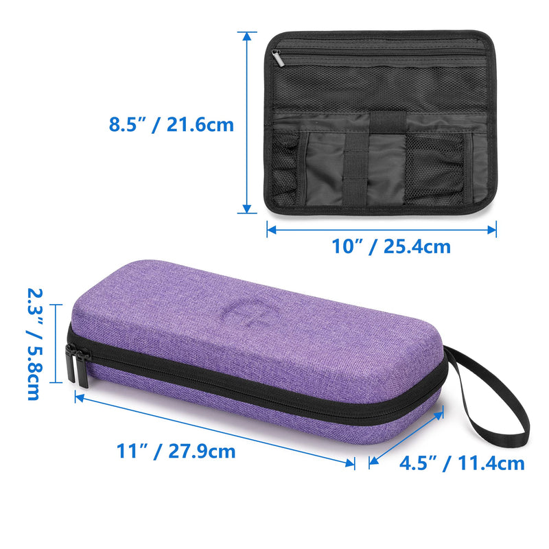 [Australia - AusPower] - Damero Hard Stethoscope Case, Medical Stethoscope Carrying Case with Extra Folding Pouch Compatible with 3M Littmann/ADC/Omron Stethoscope and Accessories, Purple 