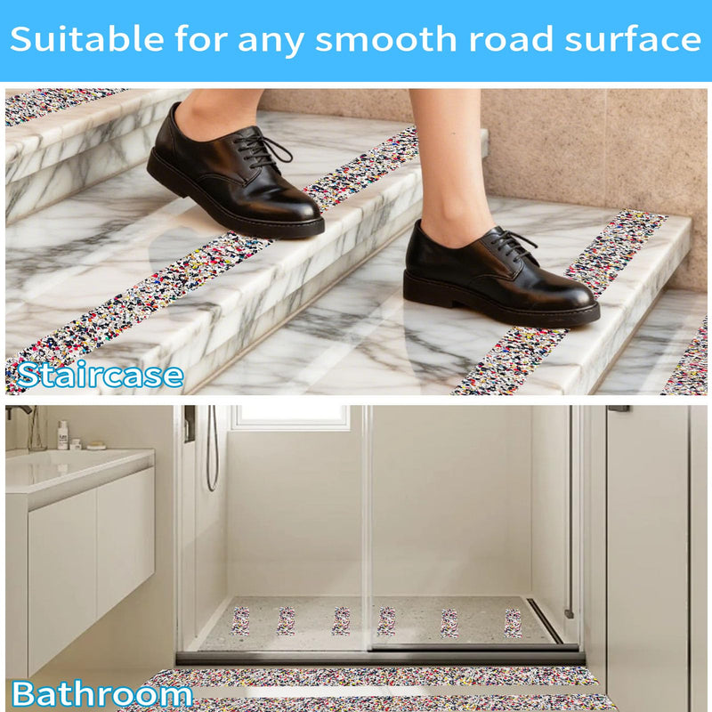 Anti Slip Stair Treads Outdoor Tape, 4" x15FTHeavy Duty Non-Slip Rubber Grip Tape Shower Waterproof Grip Tape Traction Tape for Pools Stairs Showers Bathroom Yellow & Black 4 IN