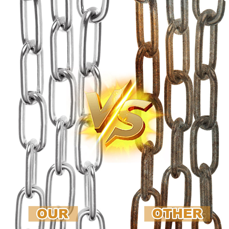 [Australia - AusPower] - 8M 304 Stainless Steel Chain, 1/8In × 26.25Ft Heavy Duty Chain Links 3mm Small Metal Chain Link Chain for Plants, Camping, Clothes & Mirror Hanging, Pet Dog, Bird Feeder Planters Signs 