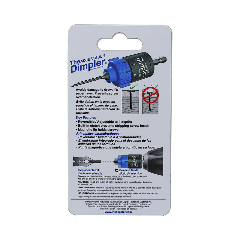 [Australia - AusPower] - Adjustable DIMPLER ® Drywall Bit - Perfect for Converting Electric and Impact Drills into a Drywall and Deck Screw Gun holds the screw with a Powerful Magnet. 