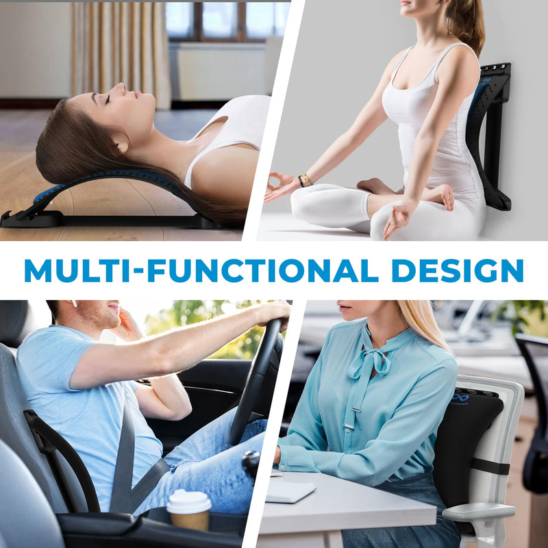 [Australia - AusPower] - Everlasting Comfort Back Stretcher for Lower Back Pain Relief - Adjustable Spine Decompressor, Lumbar Support, Back Pain Relief Products, with 88 Acupressure Nodes and Memory Foam Pad - Back Cracker 