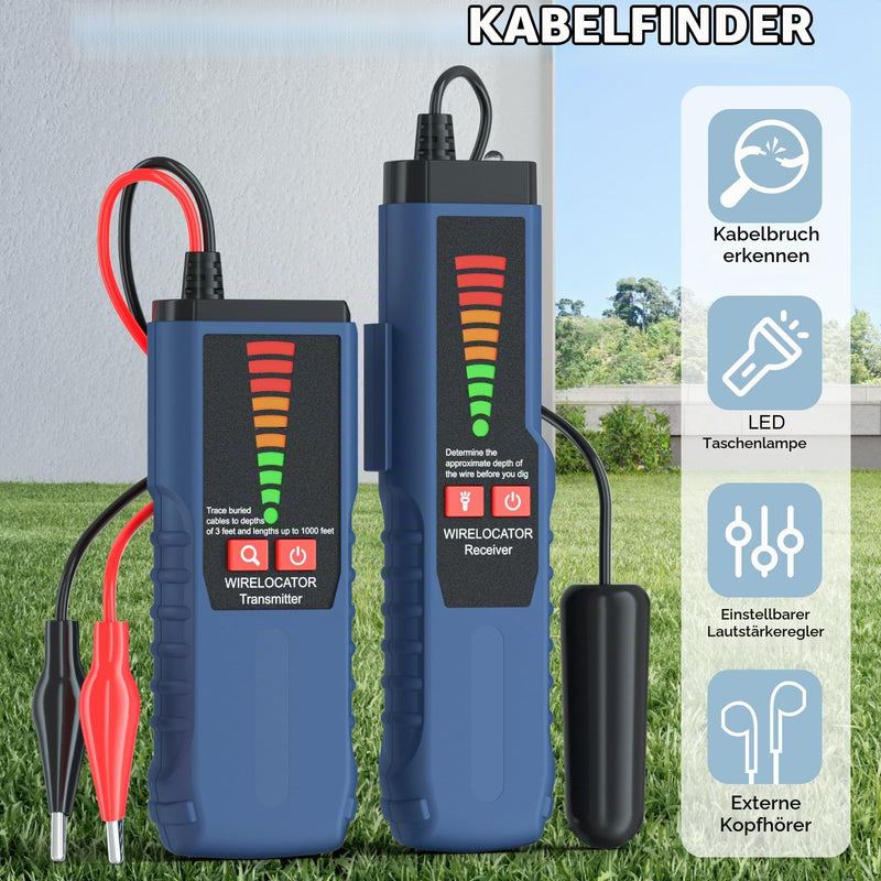F04 Underground Cable Finder, Wire Detector Cable Detector with Headphones, Cable Tester for Dog Fence Cable, Irrigation Control Wires