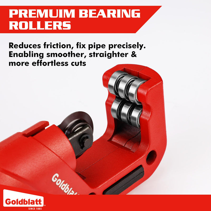 [Australia - AusPower] - Goldblatt Copper Pipe Cutter, 1/8"–1-1/4" Conduit Cutter, CSST Tubing Cutter for Copper, Stainless Steel, Brass, Thin-Wall Aluminum, Smooth Cutting Pipe Cutter Tool for Plumbing, HVAC Work 1/8"-1-1/4" 