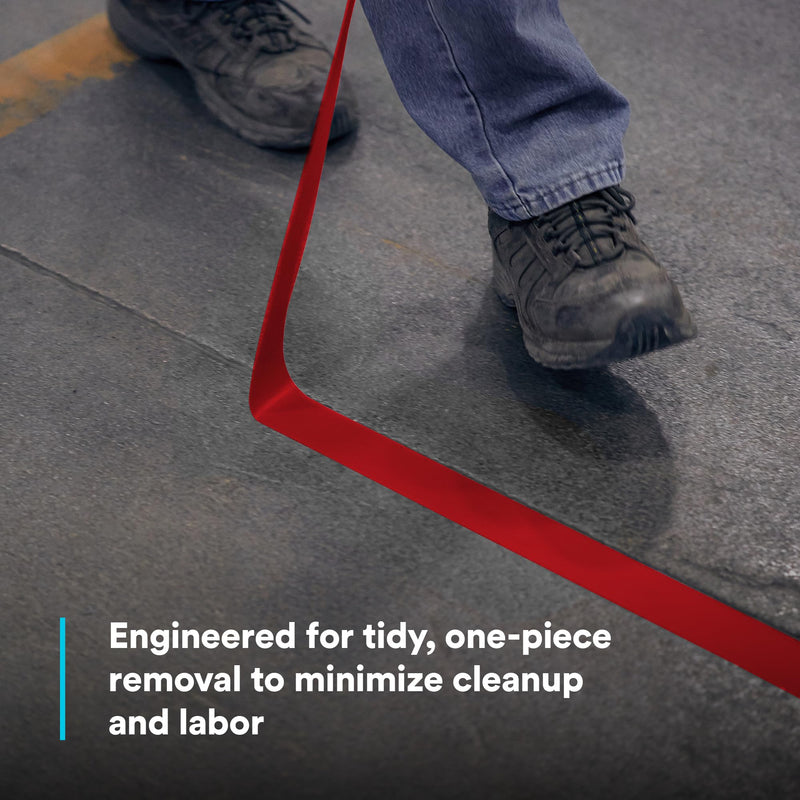 3M Vinyl Tape 471, Red, 2 in x 36 yd, 5.2 mil, 1 Roll, Red Floor Tape, Paint Alternative for Floor Marking, Social Distancing, Color Coding, Safety Marking