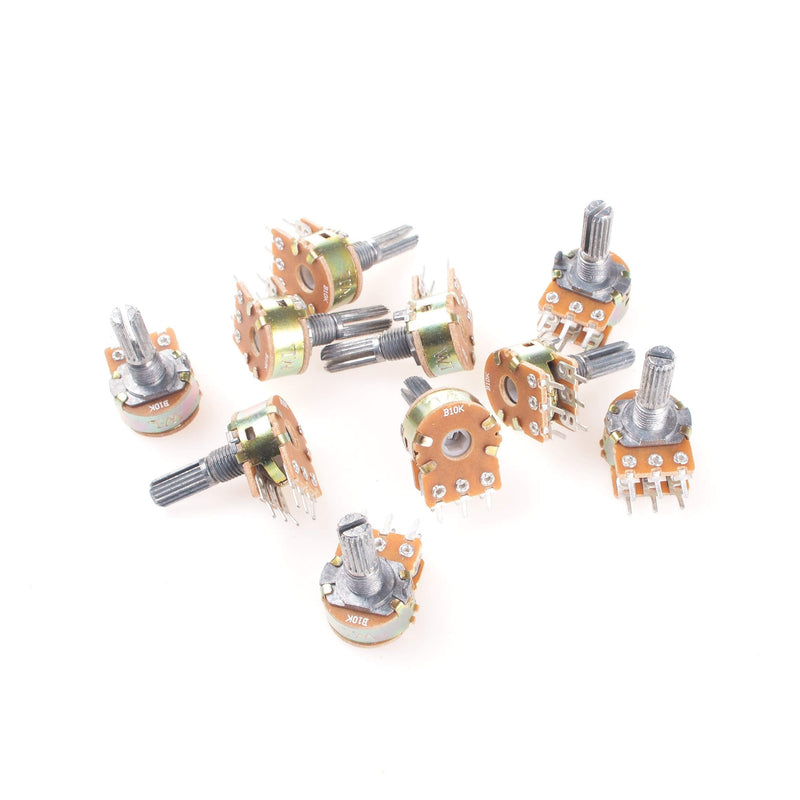 [Australia - AusPower] - ANGEEK WH148 B50K Dual Stereo 6-Pin Potentiometer with Nuts and Discs Pack of 10 