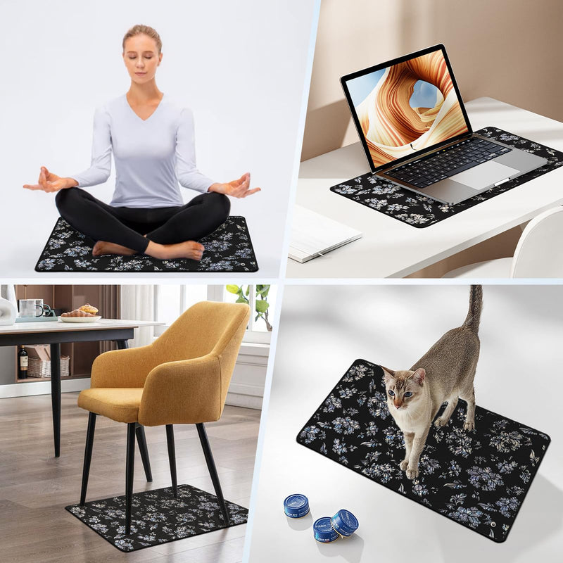 [Australia - AusPower] - Grounding Mat for Bed Feet Sleep Yoga Pet Desk Grounding Pad for Energy Balance Wellness with 15ft Grounding Cord 23.6"x13" Y-13x23.6 