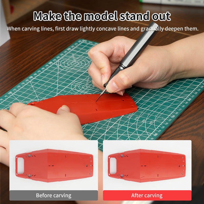 Model Scriber, Line Scriber with Tungsten Steel Blades, Model Scribing Tool for Modeling Hobby, RG Scale Model, Gundam Model Kit, Plastic Models, Resin GK Carved Engraved Lines (0.075MM) 0.075MM