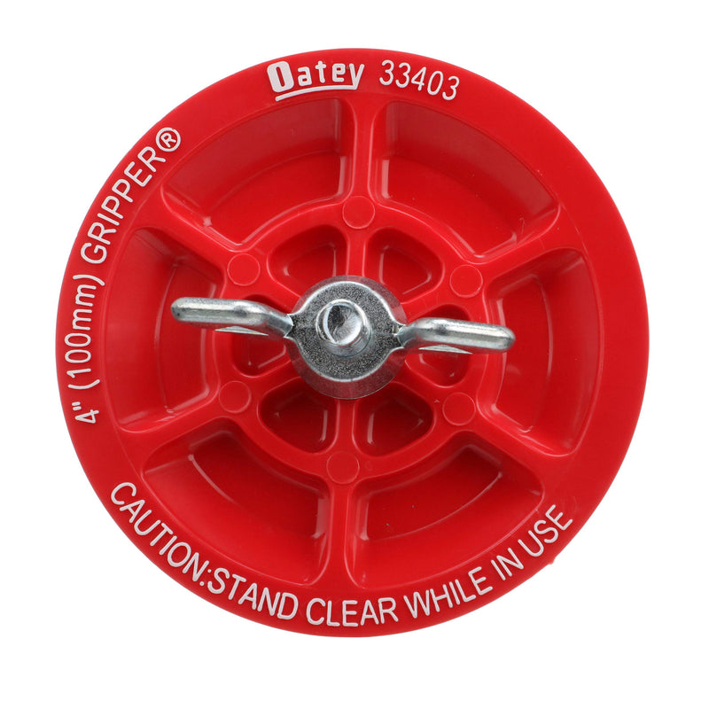 [Australia - AusPower] - Oatey 33403 4-in. End of Pipe Gripper Mechanical Plug with Galvanized Screw and Wing Nut, 4 Inch, Red 1 Count (Pack of 1) 