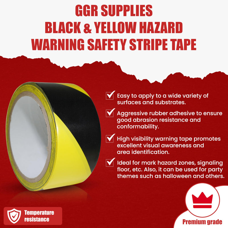 GGR Supplies T.R.U. SST-618C Red & White Hazard Warning Safety Stripe Tape: 3" in. Wide x 18 yds.