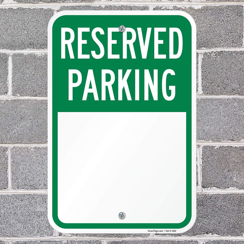 SmartSign - K-5503-AL-12x18 Blank Reserved Parking Sign, Write-On Sign, 12 x 18 Aluminum, Rust-Free, USA Made 12" x 18" Non-Reflective Aluminum