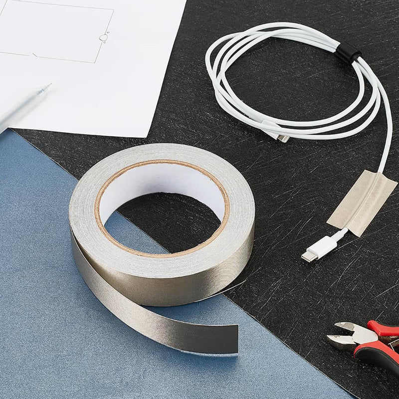 Faraday Cloth Conductive Adhesive High-Shielding Tape Waterproof Conductive Tape for Signal Screens for Electrical Connection EMI Shielding Display Repair Cable Interference Blocking (1 Inch x 65 Ft) 1 Inch x 65 Ft