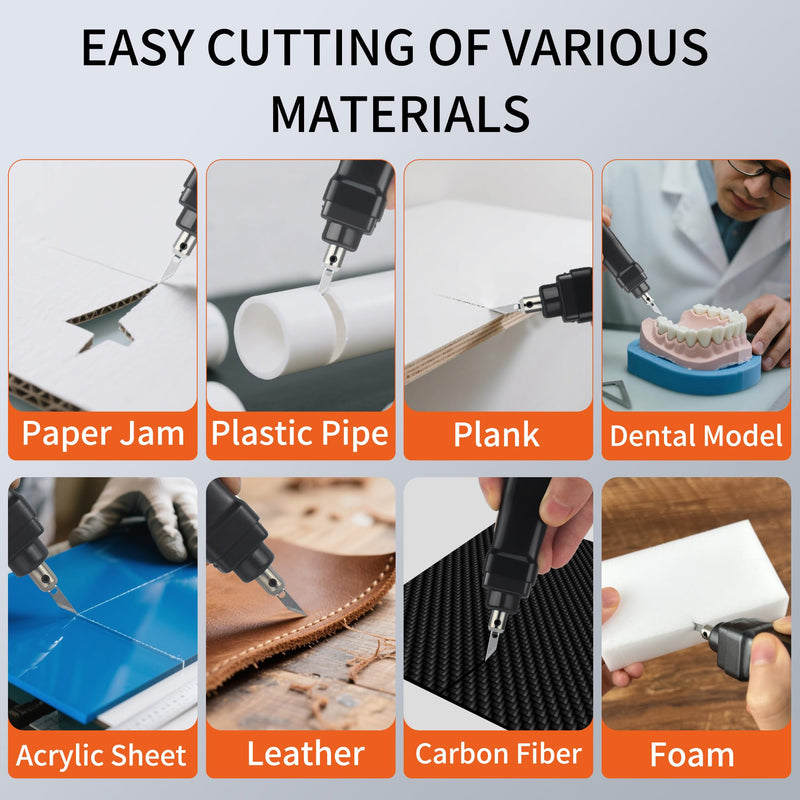 Handheld Ultrasonic Cutter RIMOVANS,Patented Non-Slip Grip,40 Replacement Blades,30W 40KHz High-Precision Ultrasonic Cutting Knife for Plastic, Resin, Carbon Fiber,3D Print Models & More