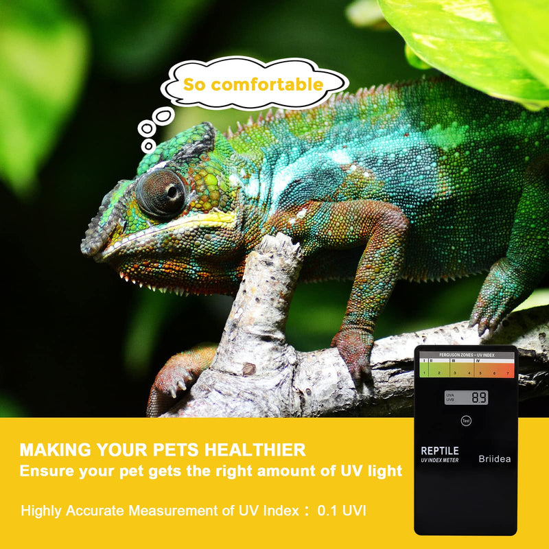 [Australia - AusPower] - Reptile U/V Meter, Briidea U/V/B Index Meter, Measures 280-400nm with Range from 0-199.9 U/V Index, Make Sure Your Reptile & Amphibian Gets the Right Amount of U/V Light 