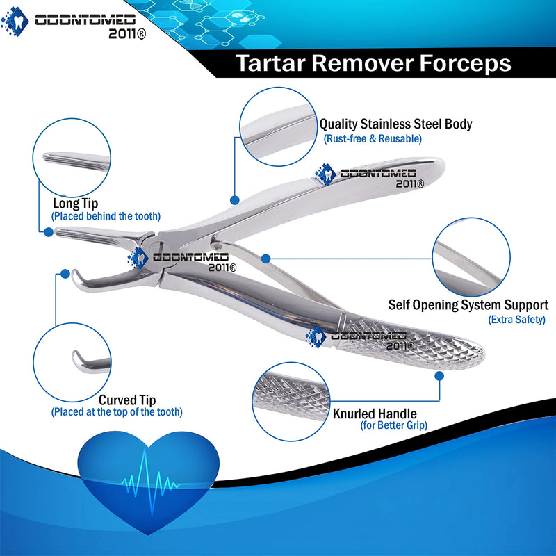 [Australia - AusPower] - OdontoMed2011 DENTAL TARTAR REMOVER FORCEPS SMALL 4½" 4.5" TARTER REMOVER STAINLESS STEEL 
