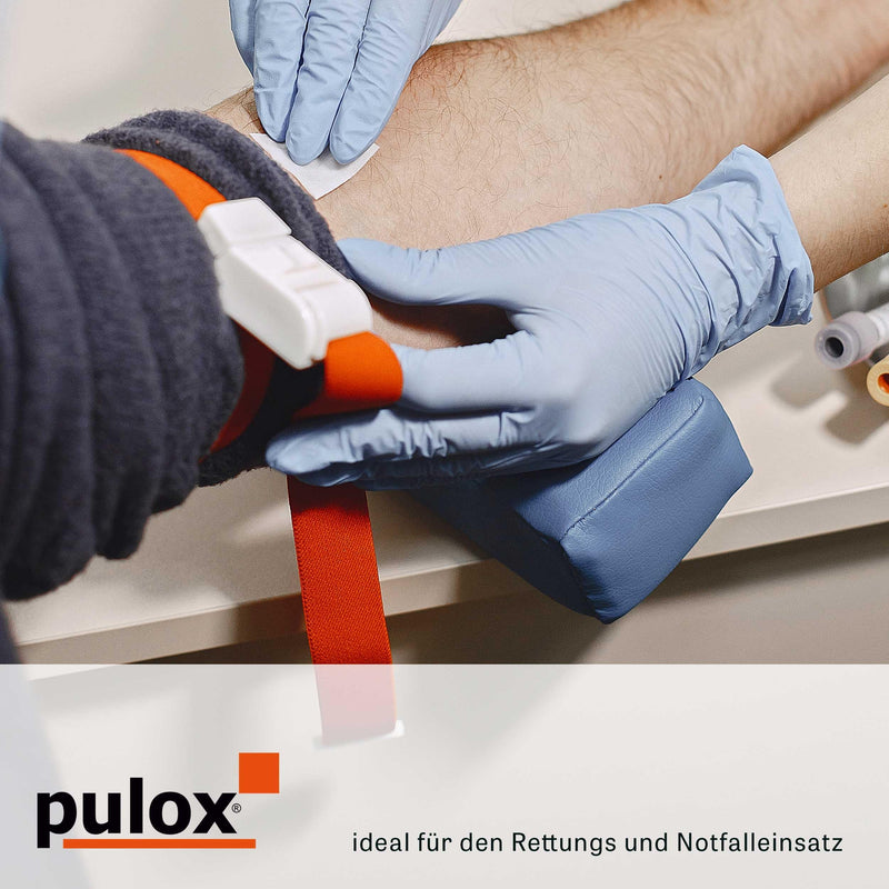 Pulox Tourniquet Vein Stain Set of 2 with Buckle Orange | Professional dust pads for blood collection and infusion, quick to put on and comfortable to use