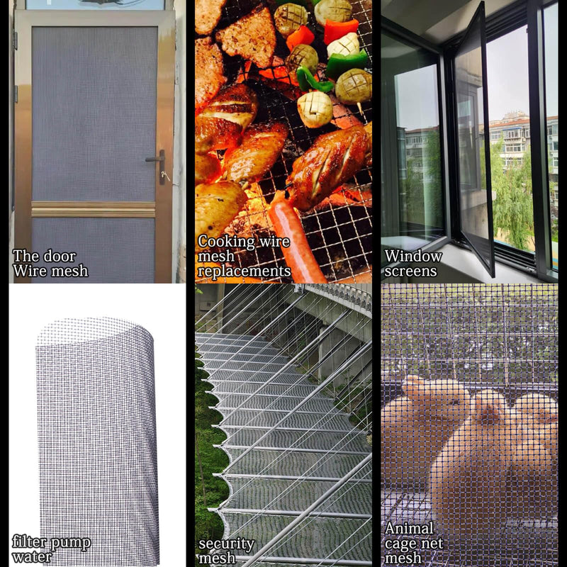 Wire Mesh Roll 20 Mesh 304 Stainless Steel Woven Wire Screen Mesh Never Rust，Pest Rat Mesh for Preventing Rats Squirrel and Mouse Access 11.8 in X 9.84 Ft TXZWJZ (Black) Black