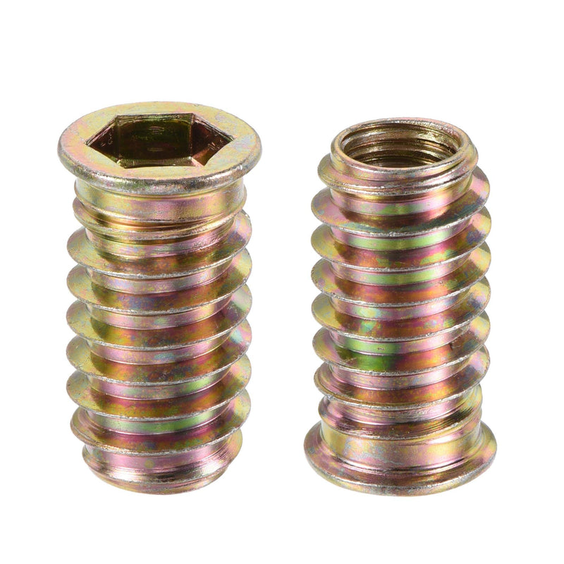 [Australia - AusPower] - uxcell 5pcs M10x30mm Insert Nuts, 8pcs M10x100mm Hanger Bolts, Wood Furniture Set 