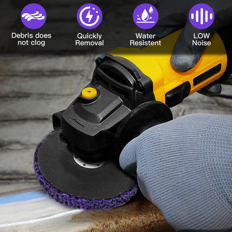 [Australia - AusPower] - CSD Sanding Disc 125 mm - 5 Pieces Purple Cleaning Disc Set, Coarse Cleaning Disc, Nylon Fabric Disc, Paint Removal Rust for Angle Grinder, Removing Paint, Rust, Welds, Oxidation 