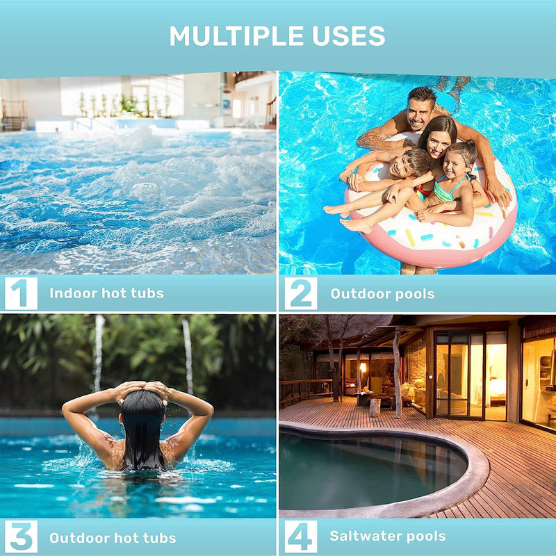 Hot Tub and Pool Test Strips - 6in1 Quick & Accurate Hot Tub, Spa, Pool Test Strips - 100 Water Test Strips, Water Test Kit with E-Book - Test Chlorine, Bromine, pH, Hardness, Alkalinity - JNW Direct HOT TUB TEST STRIPS - 100 STRIPS