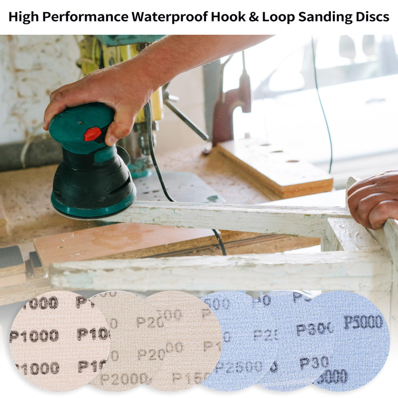 [Australia - AusPower] - 30 x Sanding Discs 75 mm Velcro, Round Sandpaper 75 mm Velcro Sanding Sheets, Wet Dry Sanding Pads for Random Orbital Sander, Sandpaper, Grit 1000 1500 2000 2500 3000 5000 