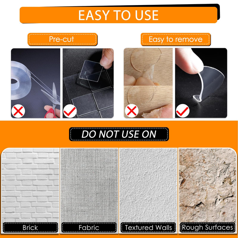 BXI 120 Pcs Heavy Duty Double Sided Tape, Thick Adhesive Tape Mounting Squares 1.57 inches, Removable Strong Sticky Nano Tape Special for Acoustic Foam, Felt Sound Panels, Wall and Craft
