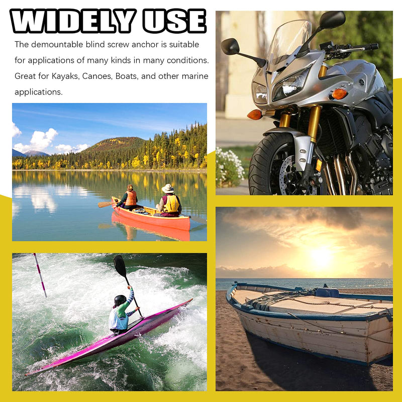 [Australia - AusPower] - 60Pcs M4 M5 M6 Well Nut Expansion Nuts and 304 Stainless Screw Rubber and Steel Parts Windscreen Nuts Accessories for Motorcycle Kayak Boats 