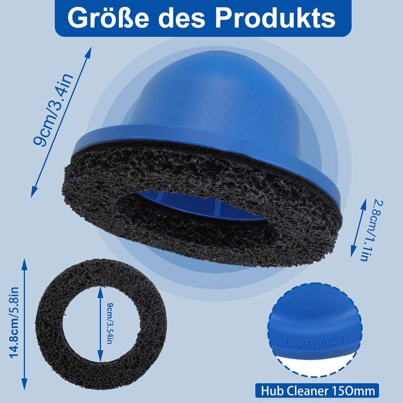 [Australia - AusPower] - Dajidafu Wheel Hub Grinder Car, 150 mm Wheel Hub Brush Wheel Hub Cleaner Car Wheel Hub Cleaning Wheel Hub Grinder Blue Wheel Hub Grinder Ball Head Grinder for Rim Change, Rust Removal 