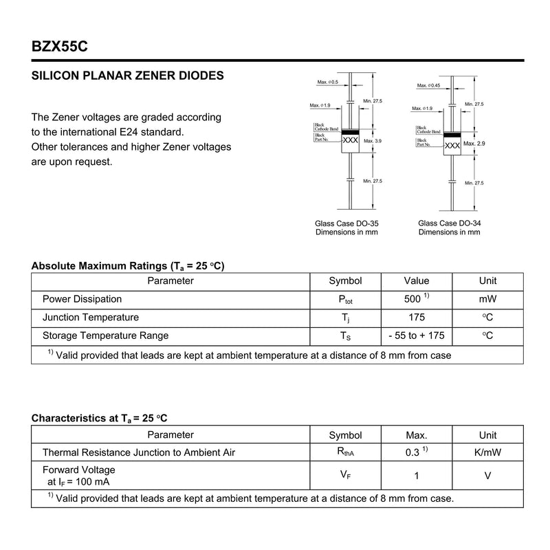 [Australia - AusPower] - 20PCS 1N4733A 1N4733 Silicon Planar Power Zener Diode 1W 5.1V DO-41 (DO-204AL) Axial Diodes 1 Watt 5.1 Volt 20 1N4733A 1W 5.1V 