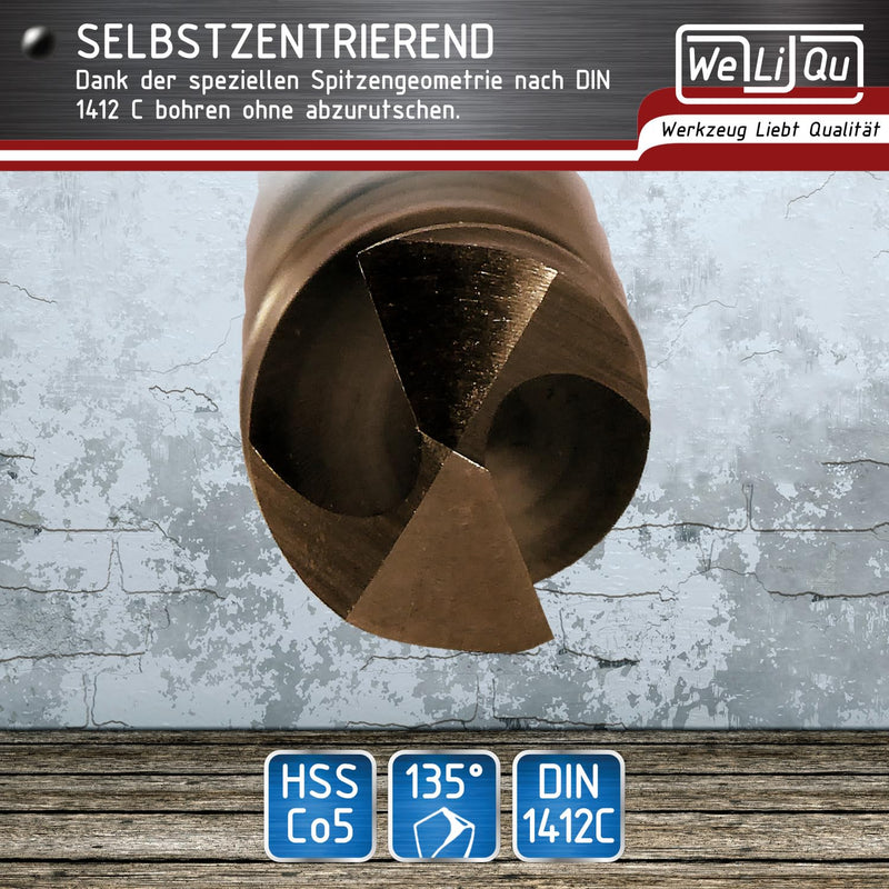 WELIQU HSS-E Cobalt Twist Drill Bit Diameter 2.0 mm Ground Self-Centering Precision Drill Bits for Metalworking Pack of 10 Ø 2,0 mm