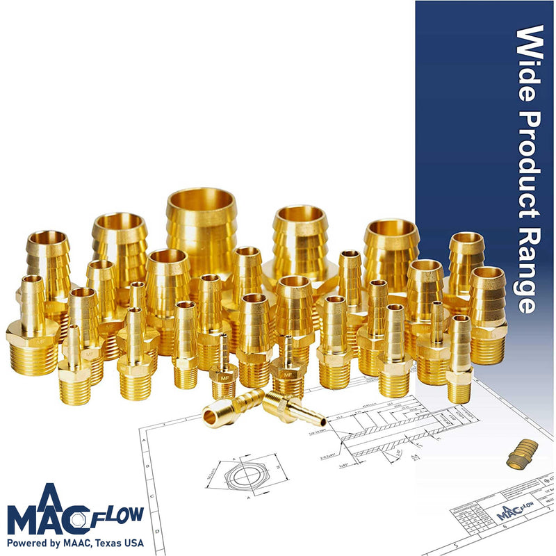 [Australia - AusPower] - Brass 3/8" Male NPT to 5/16" Hose ID Barb Barbed Hose Fitting Adaptor Connector (Pack of 4) 5/16" Barb x 3/8" Male NPT Pack of 4 